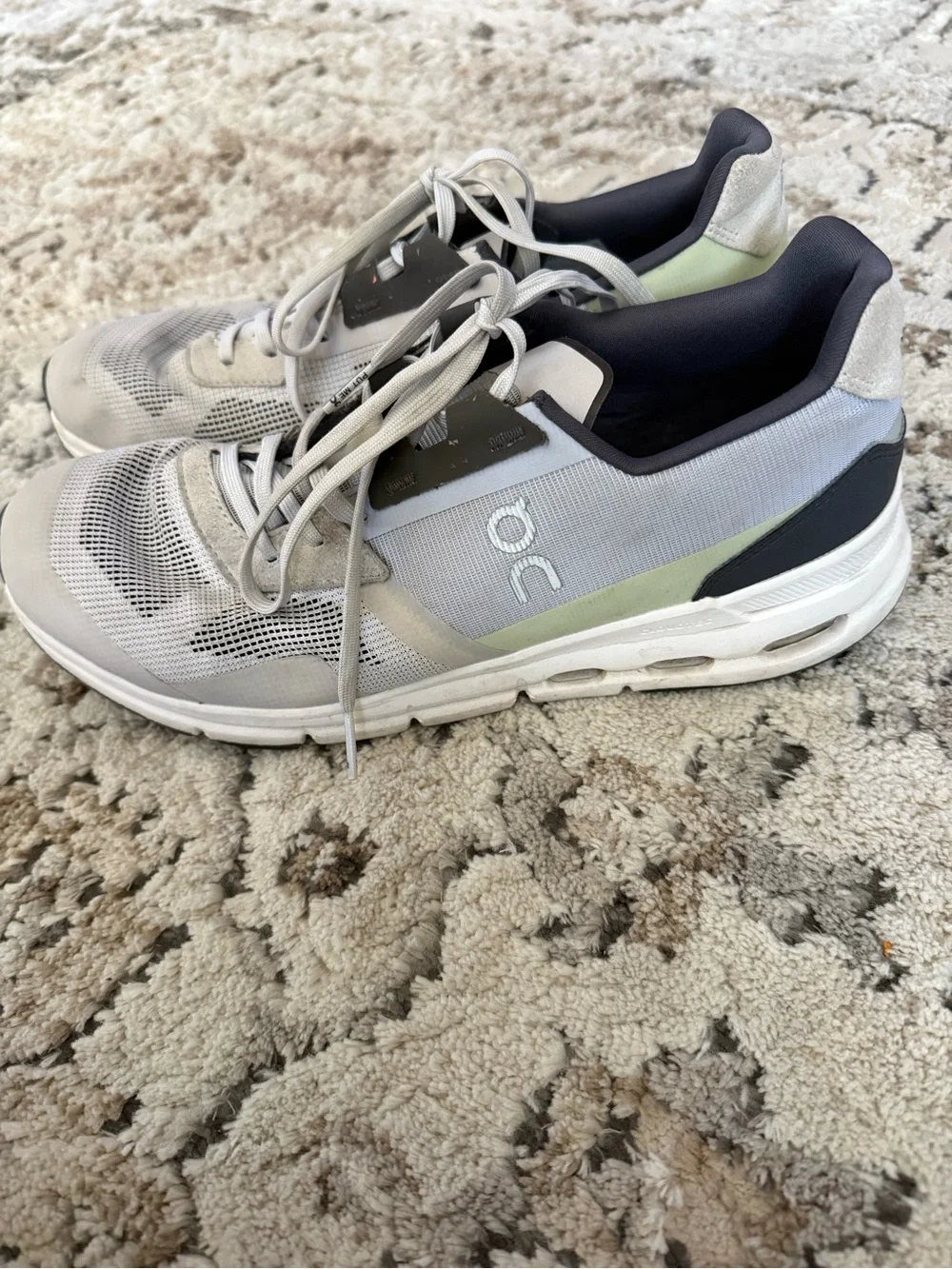On Cloudnova Women's Athletic Sneakers - Light Gray with Pale Green